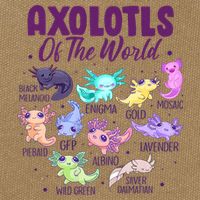 Axolotl Cute Axolotls Of The World Kawaii Cotton Canvas Backpack