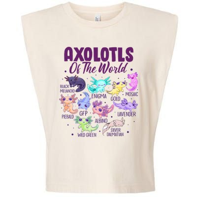 Axolotl Cute Axolotls Of The World Kawaii Garment-Dyed Women's Muscle Tee
