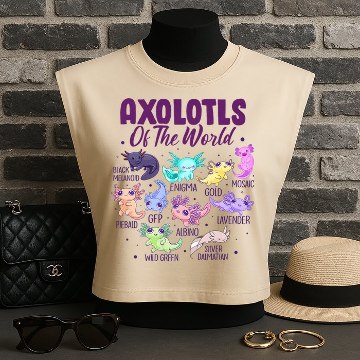 Axolotl Cute Axolotls Of The World Kawaii Garment-Dyed Women's Muscle Tee