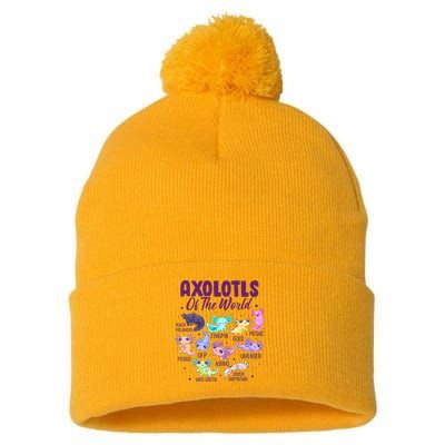 Axolotl Cute Axolotls Of The World Kawaii Pom Pom 12in Knit Beanie