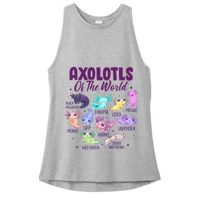 Axolotl Cute Axolotls Of The World Kawaii Ladies PosiCharge Tri-Blend Wicking Tank