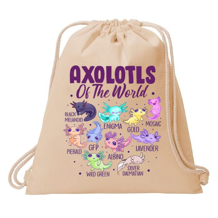 Axolotl Cute Axolotls Of The World Kawaii Drawstring Bag