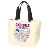 Axolotl Cute Axolotls Of The World Kawaii Zip Tote Bag