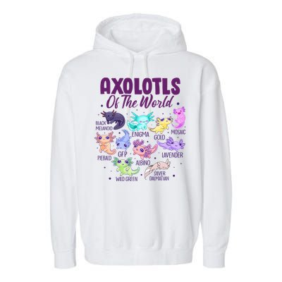 Axolotl Cute Axolotls Of The World Kawaii Garment-Dyed Fleece Hoodie
