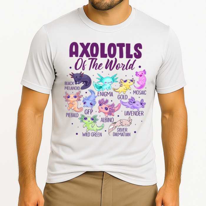 Axolotl Cute Axolotls Of The World Kawaii Performance Shirt
