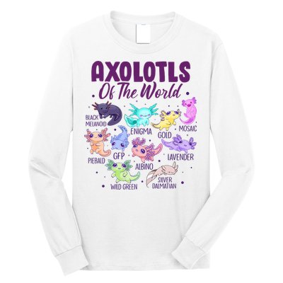 Axolotl Cute Axolotls Of The World Kawaii Long Sleeve Shirt