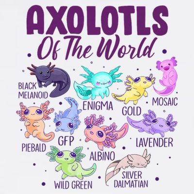 Axolotl Cute Axolotls Of The World Kawaii T-Shirt