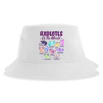 Axolotl Cute Axolotls Of The World Kawaii Sustainable Bucket Hat