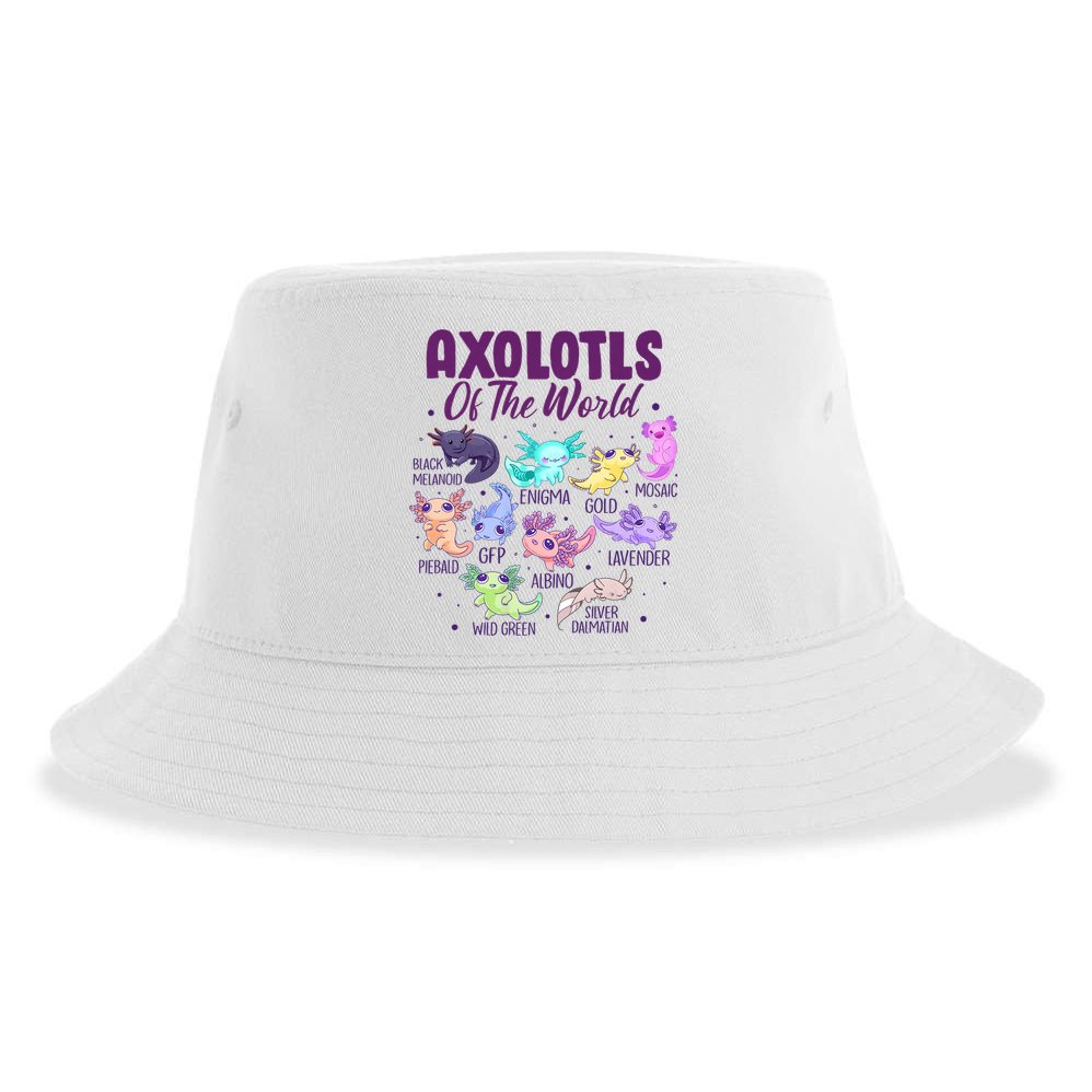 Axolotl Cute Axolotls Of The World Kawaii Sustainable Bucket Hat