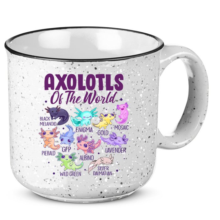 Axolotl Cute Axolotls Of The World Kawaii 15oz Campfire Ceramic Mug