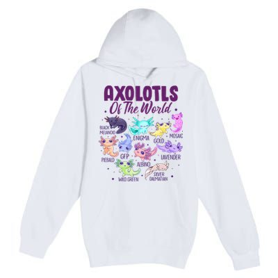 Axolotl Cute Axolotls Of The World Kawaii Premium Pullover Hoodie