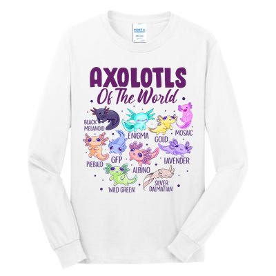 Axolotl Cute Axolotls Of The World Kawaii Tall Long Sleeve T-Shirt
