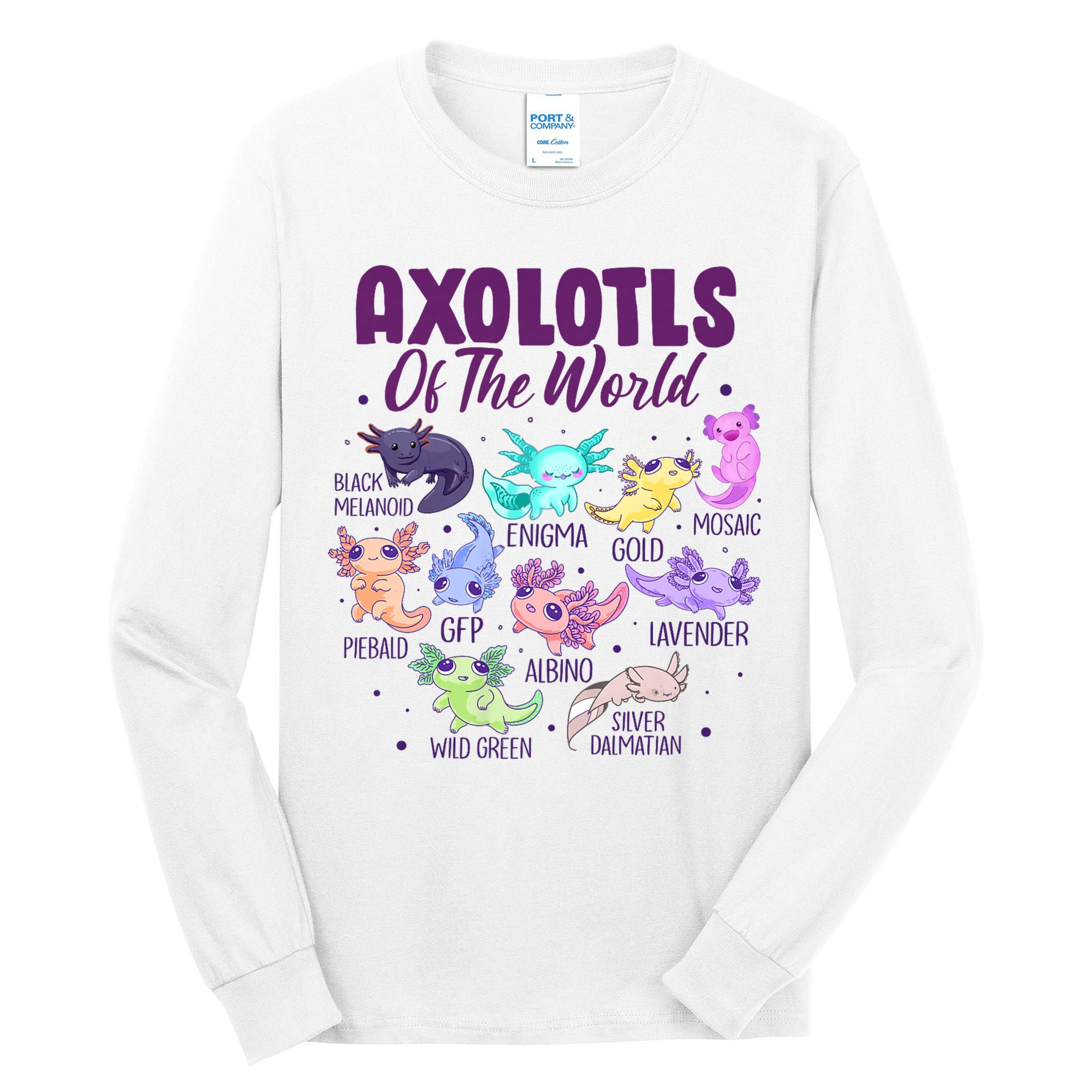 Axolotl Cute Axolotls Of The World Kawaii Tall Long Sleeve T-Shirt