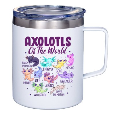 Axolotl Cute Axolotls Of The World Kawaii 12oz Stainless Steel Coffee Mug