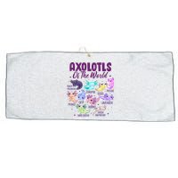 Axolotl Cute Axolotls Of The World Kawaii Large Microfiber Waffle Golf Towel