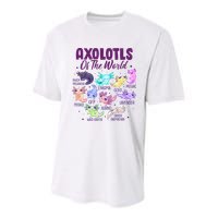 Axolotl Cute Axolotls Of The World Kawaii Youth Performance Sprint T-Shirt