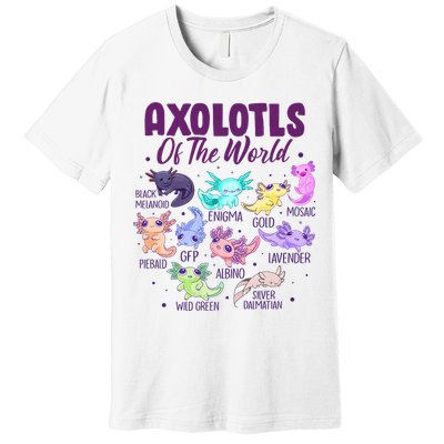Axolotl Cute Axolotls Of The World Kawaii Premium T-Shirt