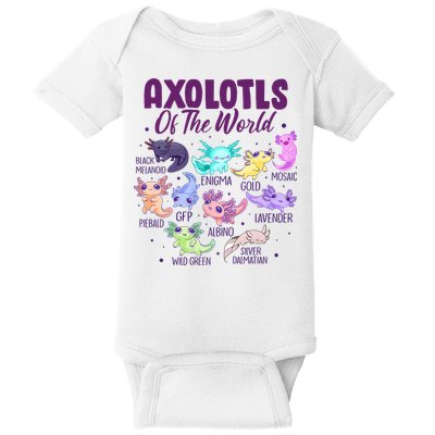 Axolotl Cute Axolotls Of The World Kawaii Baby Bodysuit