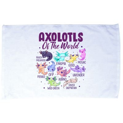 Axolotl Cute Axolotls Of The World Kawaii Microfiber Hand Towel