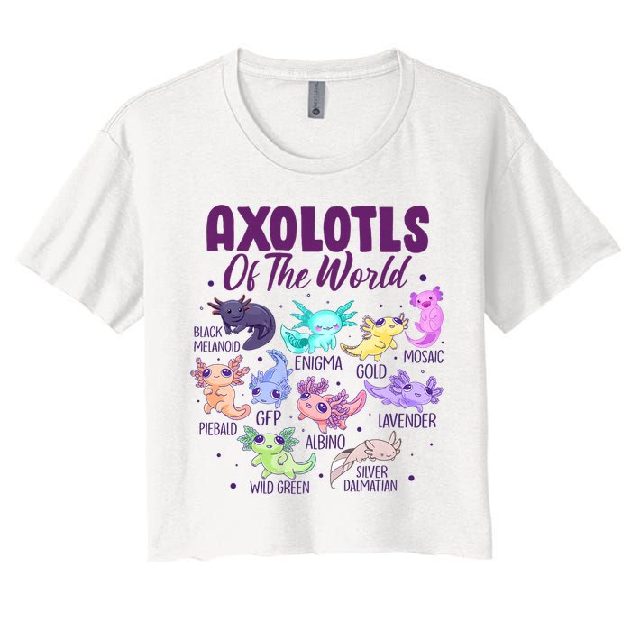 Axolotl Cute Axolotls Of The World Kawaii Crop Top