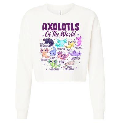 Axolotl Cute Axolotls Of The World Kawaii Cropped Pullover Crew