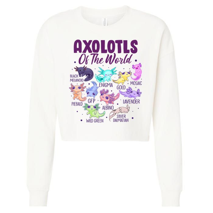 Axolotl Cute Axolotls Of The World Kawaii Cropped Pullover Crew