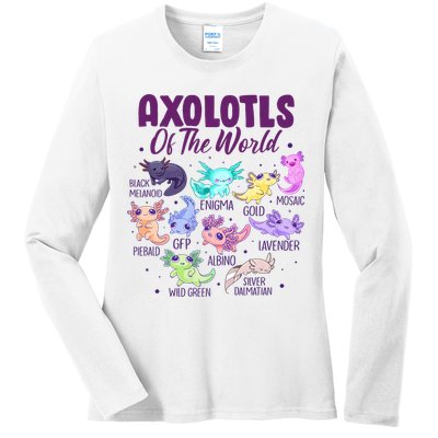 Axolotl Cute Axolotls Of The World Kawaii Ladies Long Sleeve Shirt
