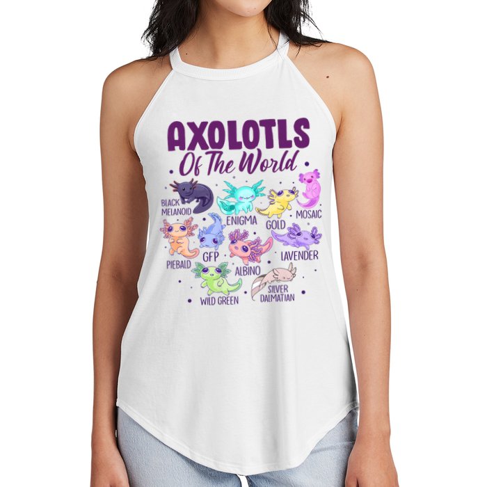 Axolotl Cute Axolotls Of The World Kawaii Women's Perfect Tri Rocker Tank