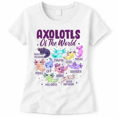 Axolotl Cute Axolotls Of The World Kawaii Womens T-Shirt