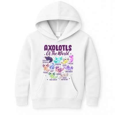 Axolotl Cute Axolotls Of The World Kawaii Kids Hoodie