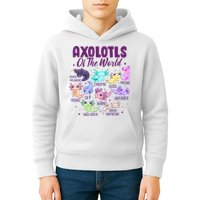 Axolotl Cute Axolotls Of The World Kawaii Kids Hoodie
