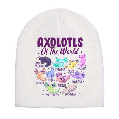 Axolotl Cute Axolotls Of The World Kawaii Short Acrylic Beanie