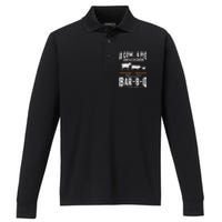 A Cow A Pig And A Chicken Walk Into A Bar B Q The End BBQ Performance Long Sleeve Polo