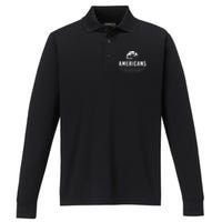 Americans Cross A Frozen River Funny We Have Done It Before Performance Long Sleeve Polo