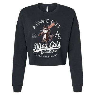 Atomic City Alley Cats Retro Minor League Cropped Pullover Crew