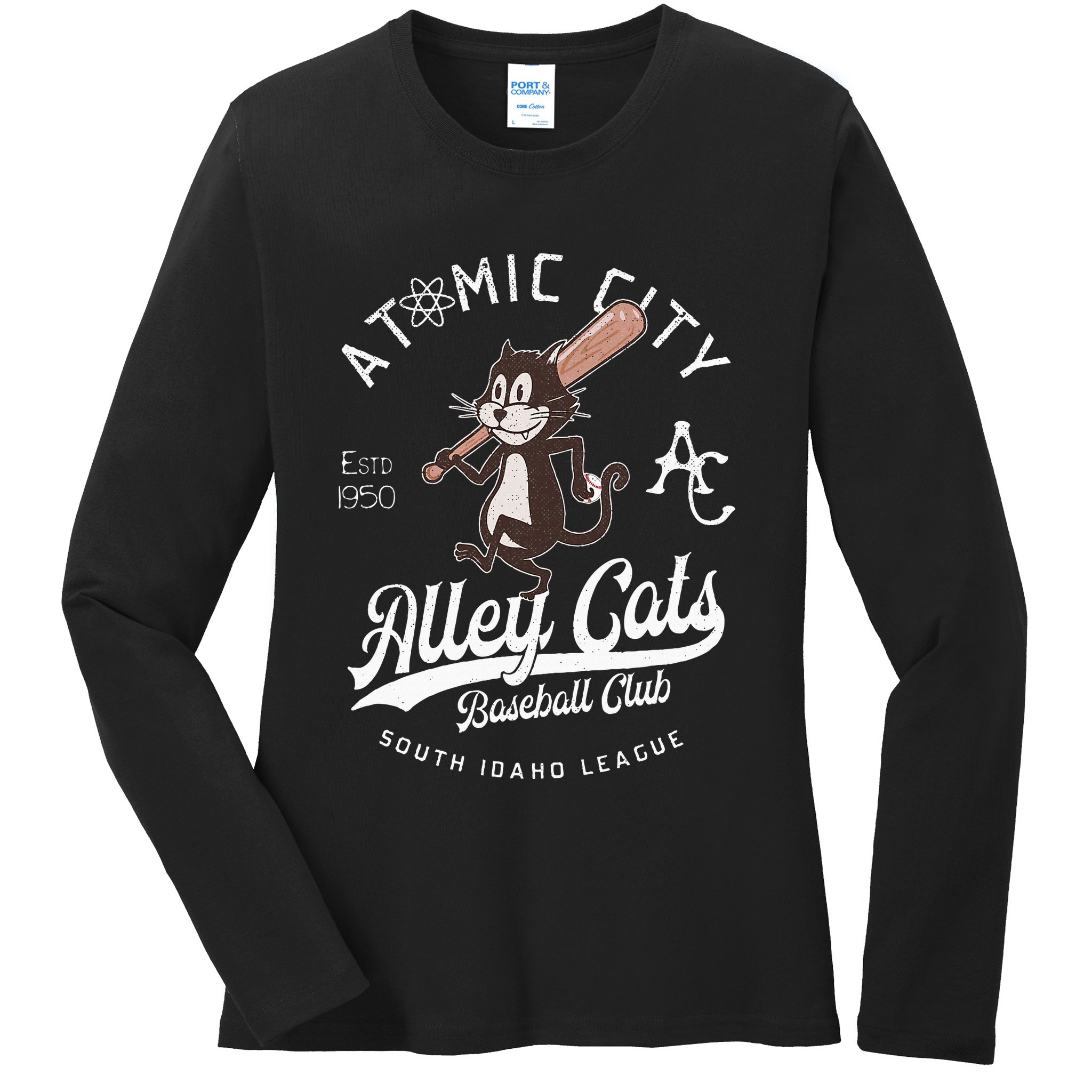 Atomic City Alley Cats Retro Minor League Ladies Long Sleeve Shirt