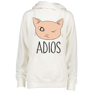 Adios Cat Womens Funnel Neck Pullover Hood