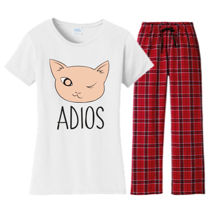 Adios Cat Women's Flannel Pajama Set