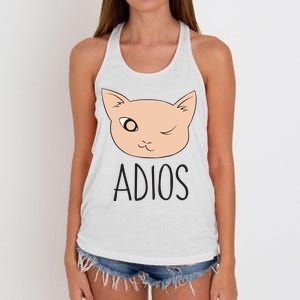 Adios Cat Women's Knotted Racerback Tank