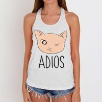 Adios Cat Women's Knotted Racerback Tank