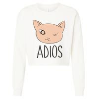 Adios Cat Cropped Pullover Crew