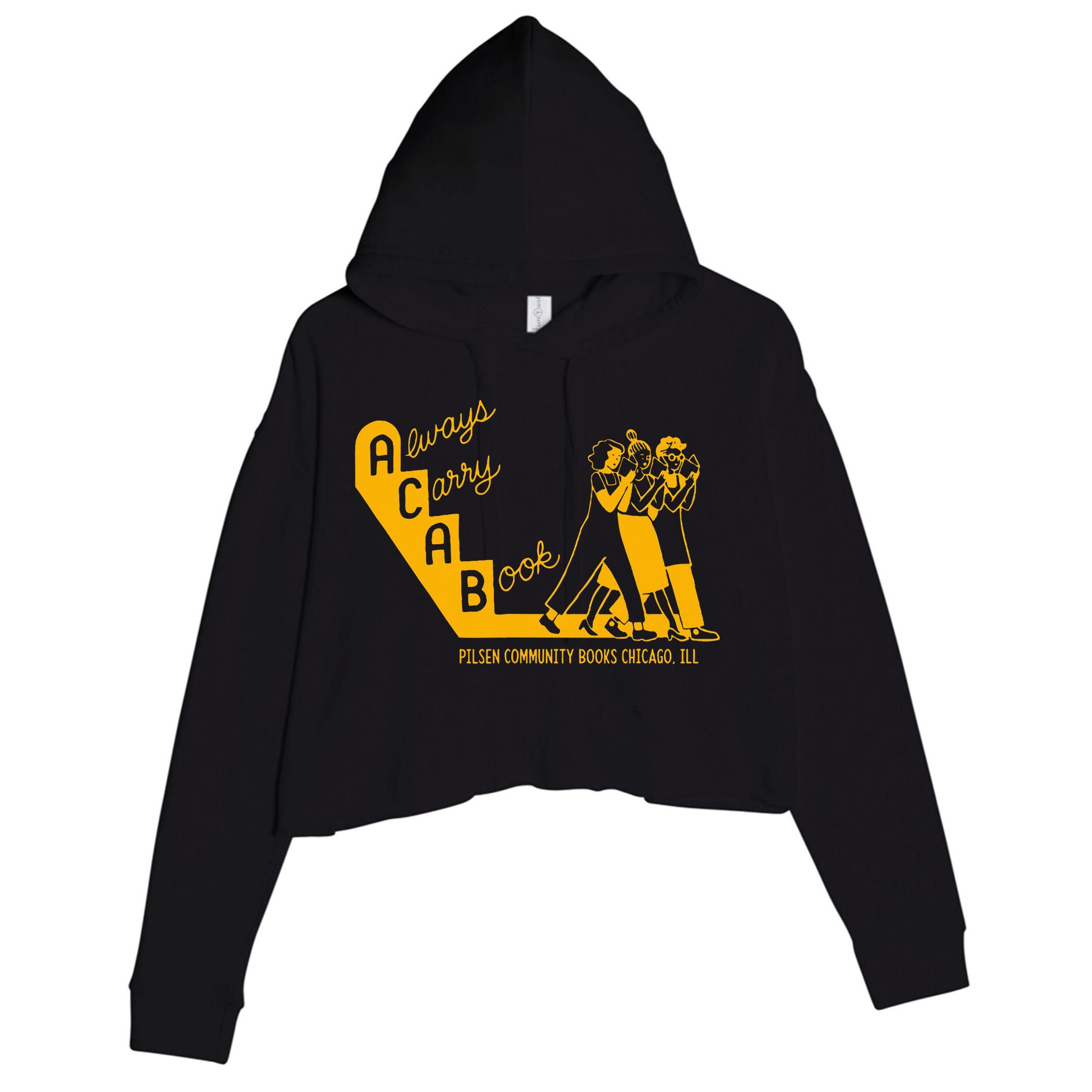 Always Carry A Book Pilsen Community Books Chicago Crop Fleece Hoodie