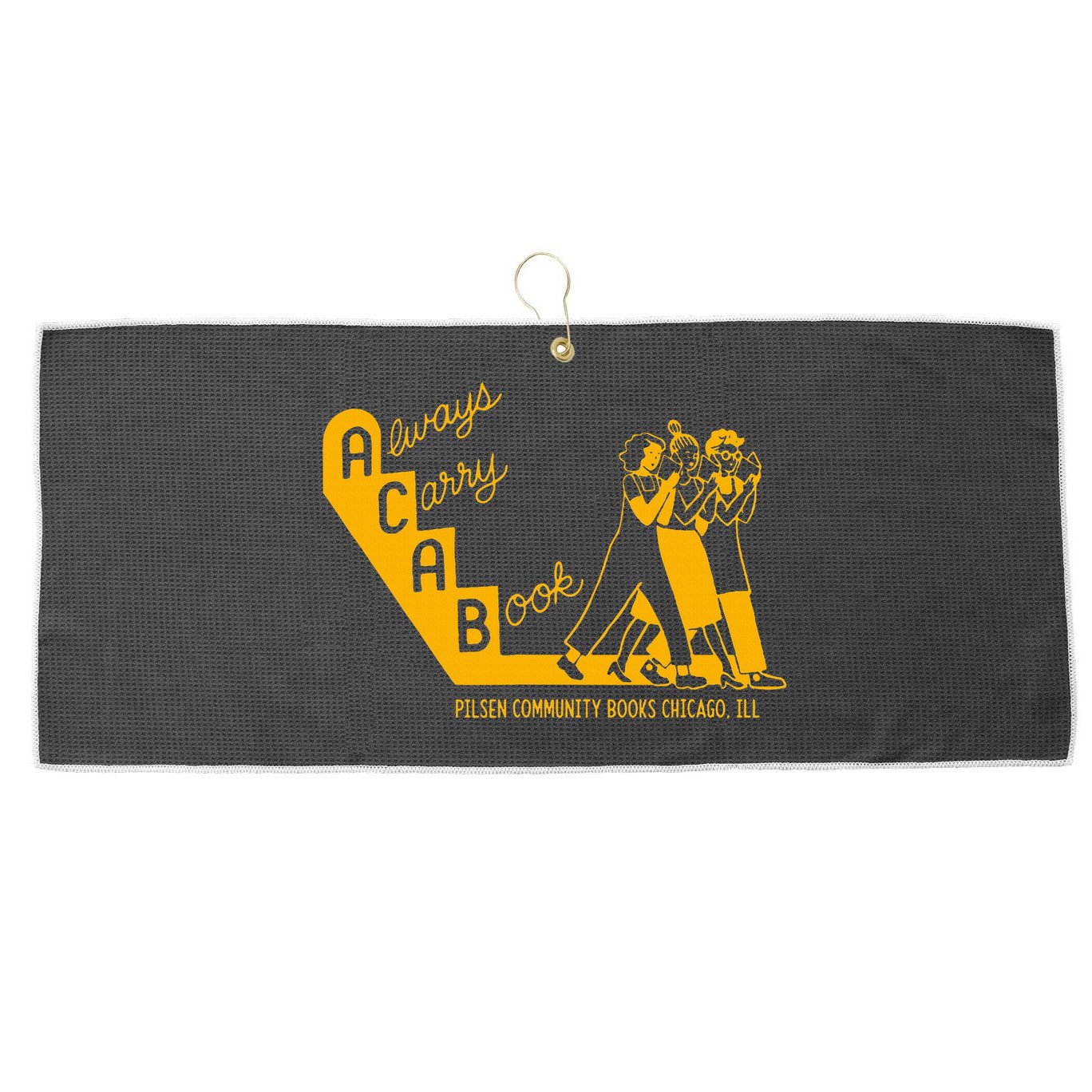 Always Carry A Book Pilsen Community Books Chicago Large Microfiber Waffle Golf Towel
