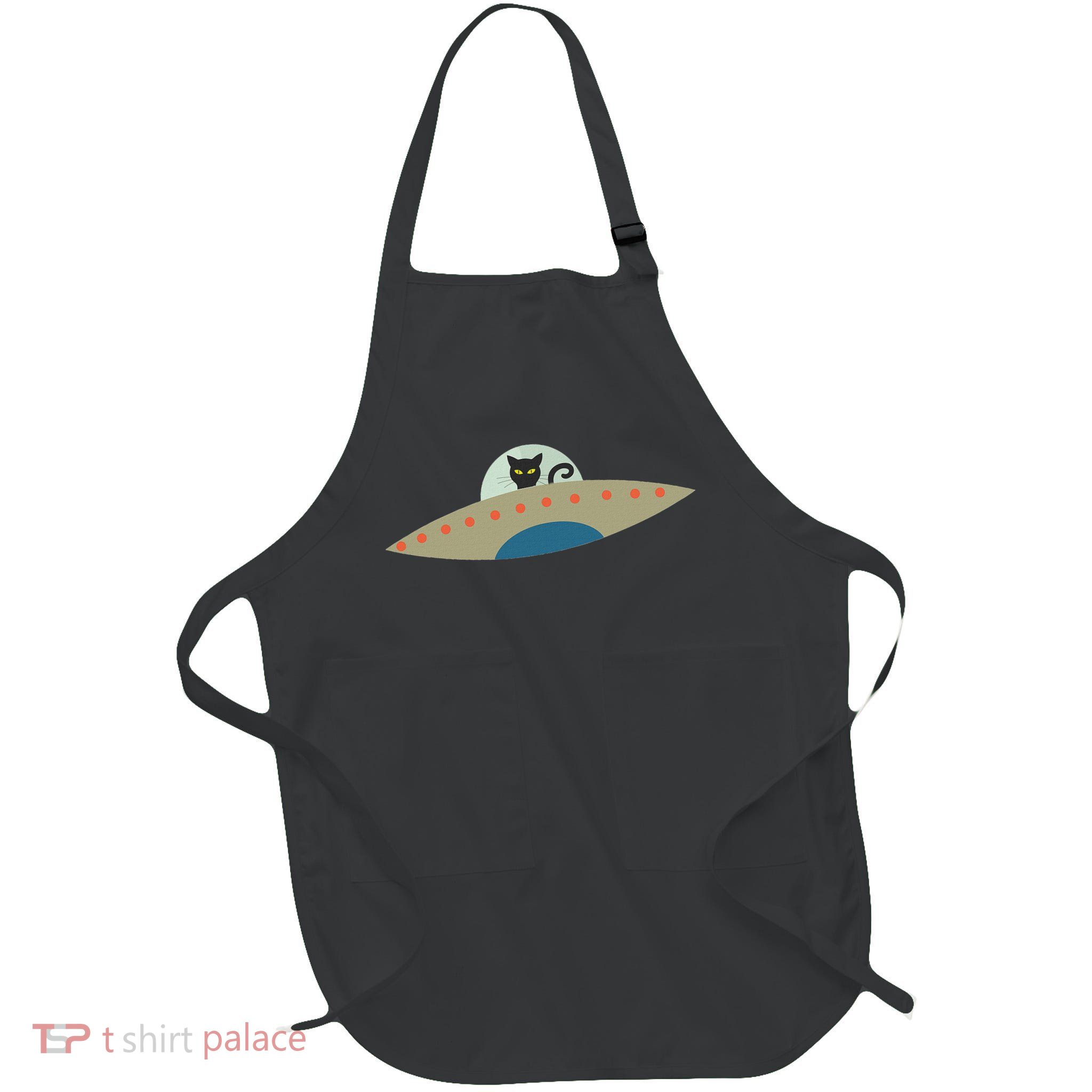 Alien Cat  Full-Length Apron With Pockets