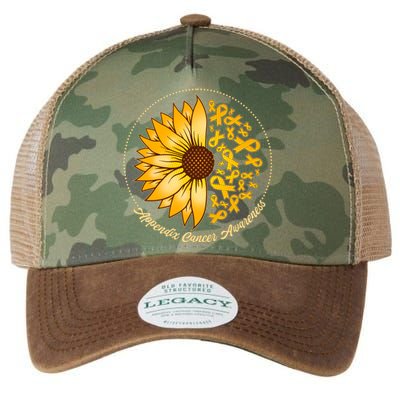 Appendix Cancer Awareness Sunflower Ribbons Legacy Tie Dye Trucker Hat