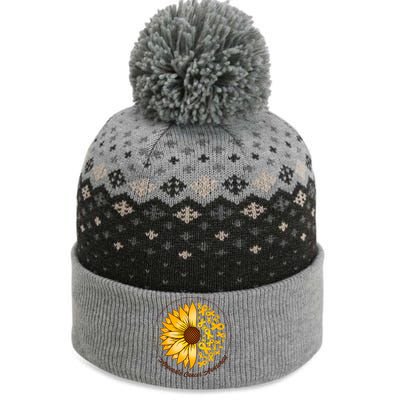 Appendix Cancer Awareness Sunflower Ribbons The Baniff Cuffed Pom Beanie