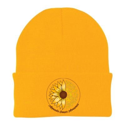 Appendix Cancer Awareness Sunflower Ribbons Knit Cap Winter Beanie