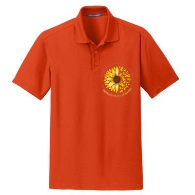 Appendix Cancer Awareness Sunflower Ribbons Dry Zone Grid Polo