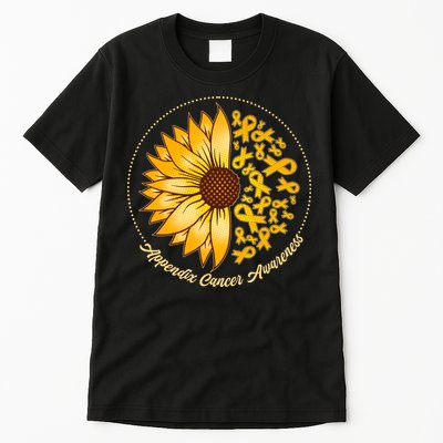 Appendix Cancer Awareness Sunflower Ribbons Tall T-Shirt
