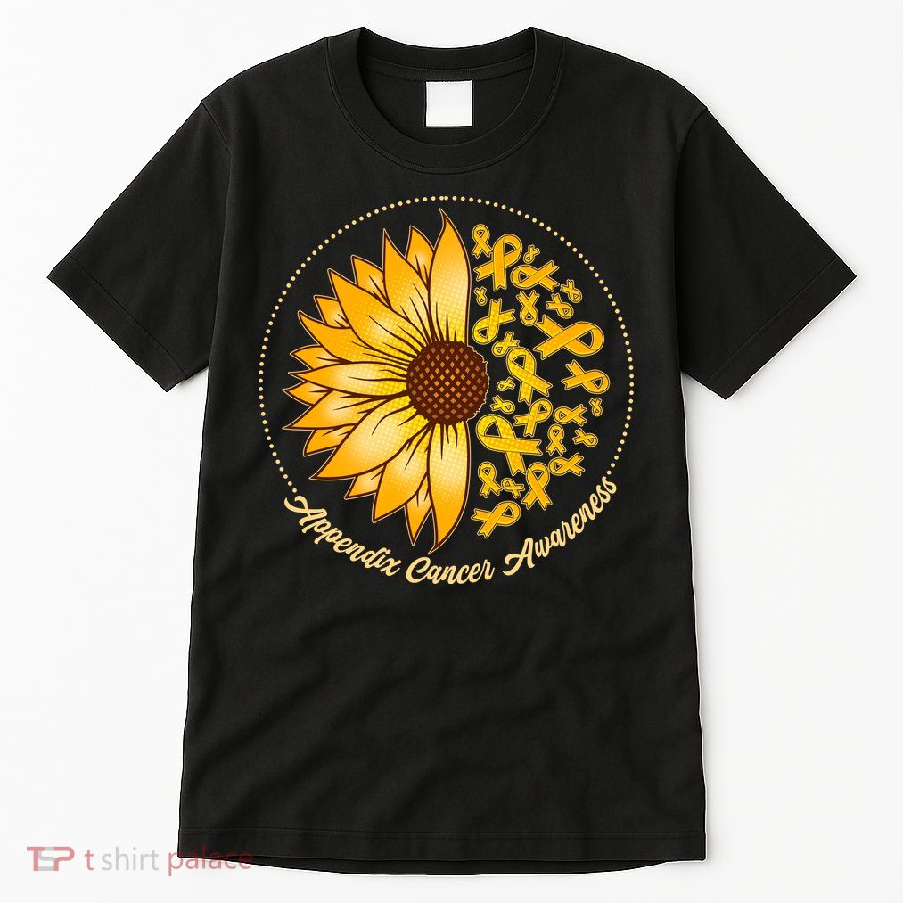 Appendix Cancer Awareness Sunflower Ribbons Tall T-Shirt